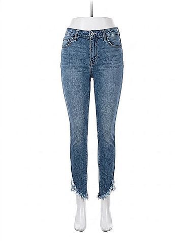 Hidden Jeans Taylor High Rise Distressed Skinny Jean in Blue (view 1)