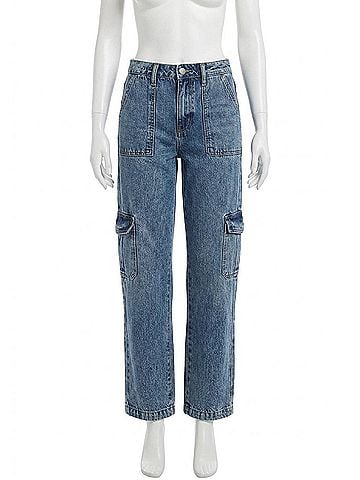 Hidden Jeans High Waist Dad Jeans in Medium Wash (view 1)