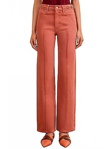 Ulla Johnson Agatha Straight Leg Pintuck Jeans in Garden Rose (view 2)