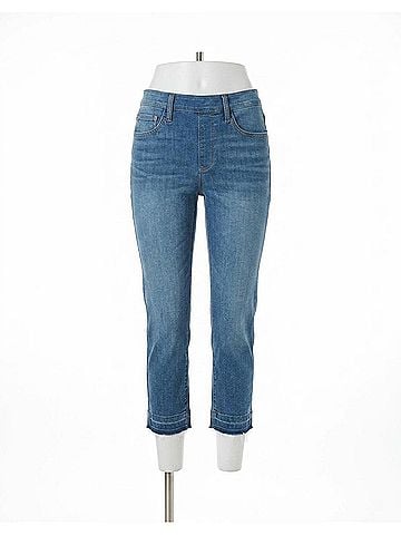 Lyssé Holding Power Premium Denim Straight Leg Jeans in Authentic Midwash (view 1)