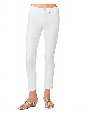 Lilly Pulitzer South Ocean High Rise Denim Jeans in Resort White (view 2)