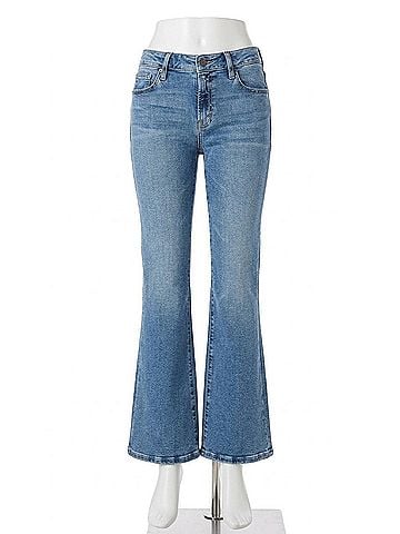 Hidden Jeans Mid Rise Full Length Flare Jeans in Medium Wash (view 1)