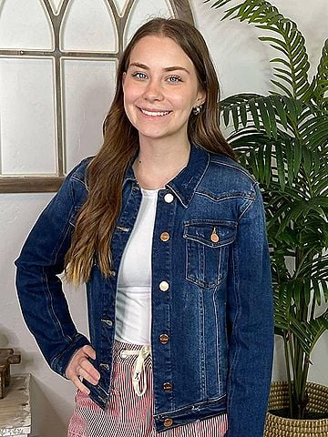 Risen Classic Denim Jacket in Blue (view 2)