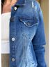 Risen Solid Blue Classic Charm Denim Jacket in Blue Size 3X - photo 5