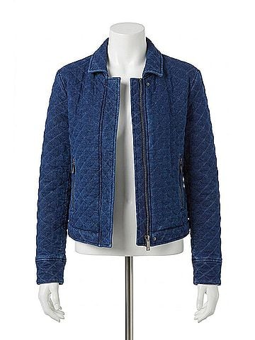 Lyssé Elora Quilted Jersey Jacket in Indigo (view 1)