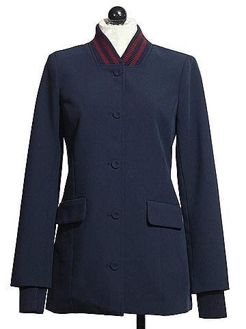 Favorite Daughter Women's Long Sleeve Varsity Blazer in Navy/Vino (view 2)