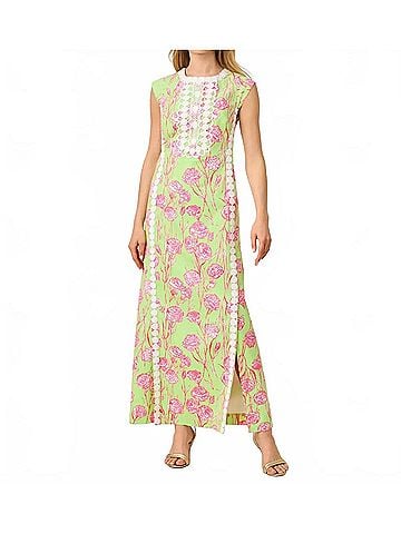 Lilly Pulitzer Rosalena Stretch Maxi Shift Dress in Pistachio Macaron (view 2)