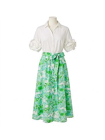 Lilly Pulitzer Sonaire Midi Shirtdress in Capri Blue Galloping Gals (view 1)