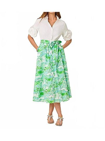 Lilly Pulitzer Sonaire Midi Shirtdress in Capri Blue Galloping Gals (view 2)