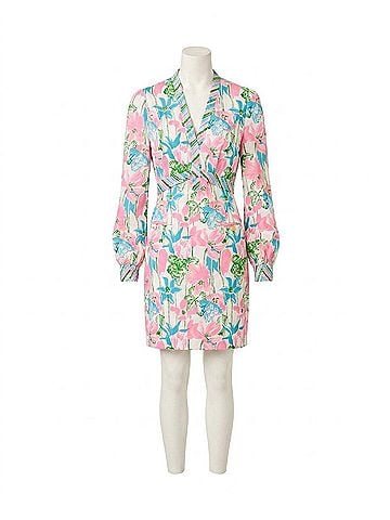 Lilly Pulitzer Phillipa V-Neck Stretch Dress in Resort White Viney Liney (view 1)