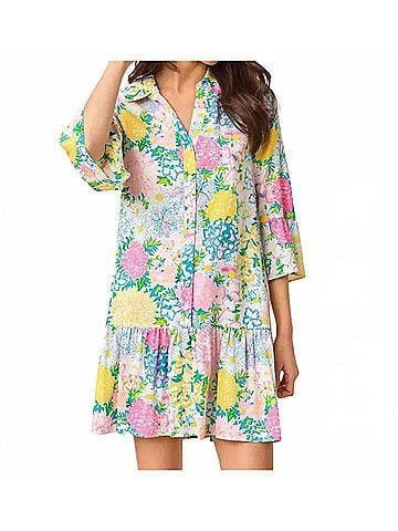 Lilly Pulitzer Rayanna Tunic Shirtdress in Multi Lilly Garden (view 2)