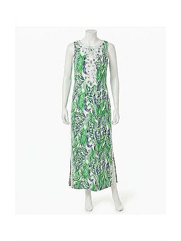 Lilly Pulitzer Marleigh Maxi Shift Dress in Putting Green Oversized Lilly Of The Valley (view 1)