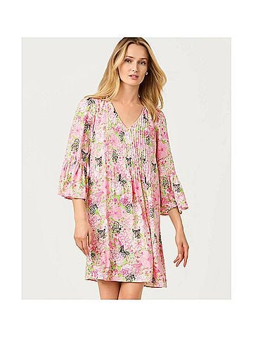 Lilly Pulitzer Danika Tunic Mini Dress in Pistachio Macaron Bees Knees (view 2)