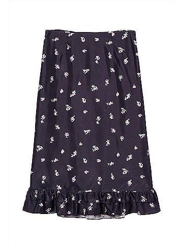 Ciao Lucia Navy Pappilon Print Skirt in Navy (view 1)