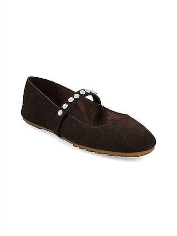 Mia Shoes Women's Karolin Flat Shoes in Dark Brown (view 1)