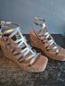 Steve Madden 100% Leather Gold Tan Wedges Size 8 1/2 - photo 5
