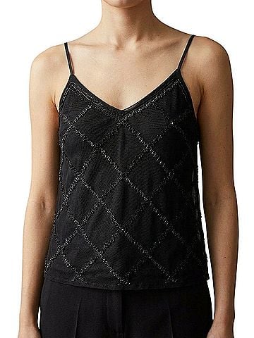 Anthropologie Beaded Icon Cami Short Sleeve Top (view 1)