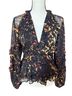 ALLSAINTS 100% Polyester 100% Polyester Print Multi Color Black Brown Long Sleeve Blouse Size 4 - photo 6