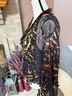 ALLSAINTS 100% Polyester 100% Polyester Print Multi Color Black Brown Long Sleeve Blouse Size 4 - photo 4