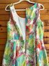 Robbie Bee 100% Polyester Floral White Green Pink Cocktail Dress Size 6 - photo 7