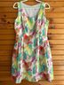 Robbie Bee 100% Polyester Floral White Green Pink Cocktail Dress Size 6 - photo 4