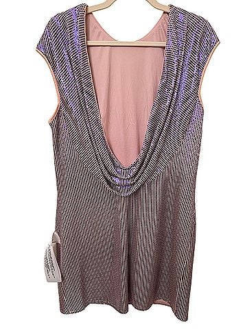 Tadashi Shoji Violet Shimmer Sequin Bodycon Draped Back Dress Cocktail Dress (view 2)