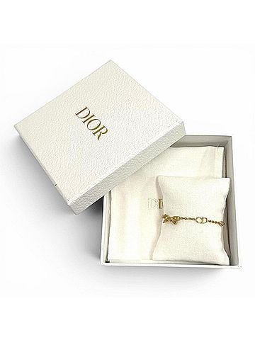 Christian Dior Christian Dior DIOR B3335 WOMCY CD Bow (Current Model) - 17cm total length, ribbon rhinestone bracelet, gold, women's, with box and dust bag. (view 2)