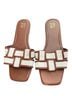 Yoki Brown Ivory Sandals Size 10 - photo 1