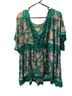 Torrid Floral Green Pink Short Sleeve Blouse Size 4X - photo 1