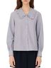 Maje 100% Cotton Stripes Blue White Long Sleeve Blouse Size S - photo 1