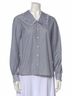 Maje 100% Cotton Stripes Blue White Long Sleeve Blouse Size S - photo 3