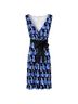 Boden Graphic Blue White Casual Dress Size 8 - photo 1