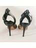Veronica Beard 100% Leather Solid Black Gold Sandals Size 9 - photo 5