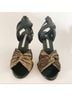 Veronica Beard 100% Leather Solid Black Gold Sandals Size 9 - photo 7