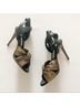 Veronica Beard 100% Leather Solid Black Gold Sandals Size 9 - photo 3