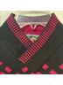 Possi 100% Wool Graphic Black Pink Wool Pullover Sweater Size S - photo 3