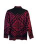 Possi 100% Wool Graphic Black Pink Wool Pullover Sweater Size S - photo 2