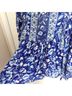 Spell 100% Rayon Floral Blue White Long Sleeve T-Shirt Size S - photo 12