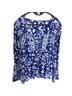 Spell 100% Rayon Floral Blue White Long Sleeve T-Shirt Size S - photo 4