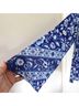 Spell 100% Rayon Floral Blue White Long Sleeve T-Shirt Size S - photo 13