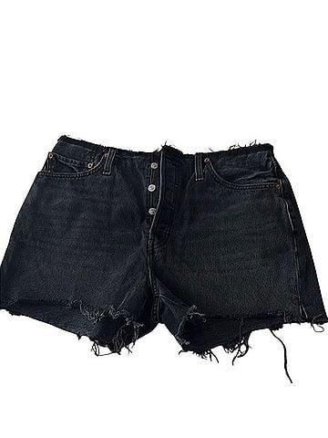RE/DONE Raw Waist Cut Off Conversion Shorts Jeans (view 1)