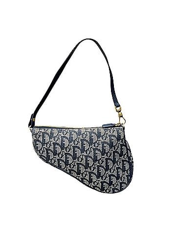 Christian Dior Christian Dior Saddle Bag Handbag, Trotter Pattern, Cotton/Leather (view 2)