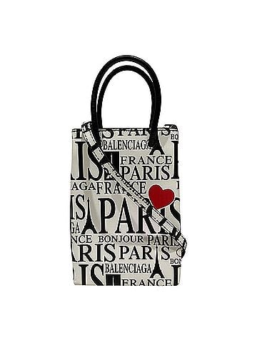 Balenciaga Balenciaga Bonjour Paris Shopping Phone Holder Handbag Leather 593826 (view 1)