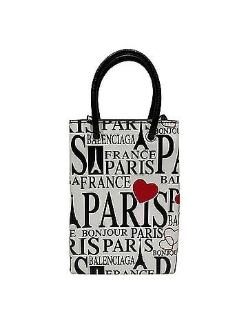 Balenciaga Balenciaga Bonjour Paris Shopping Phone Holder Handbag Leather 593826 (view 2)
