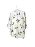 Chico's 100% Linen Print White Yellow Green Long Sleeve Blouse Size M - photo 2