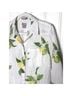 Chico's 100% Linen Print White Yellow Green Long Sleeve Blouse Size M - photo 8