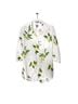 Chico's 100% Linen Print White Yellow Green Long Sleeve Blouse Size M - photo 4
