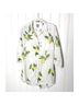 Chico's 100% Linen Print White Yellow Green Long Sleeve Blouse Size M - photo 5