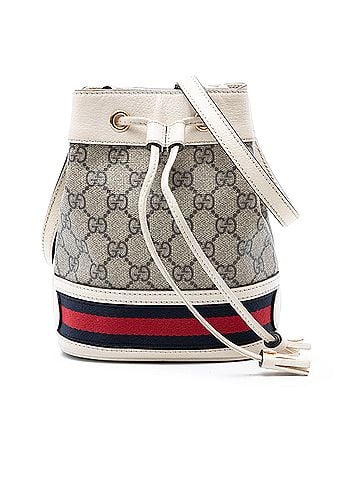 Gucci Mini GG Supreme Web Ophidia Bucket Bag (view 1)