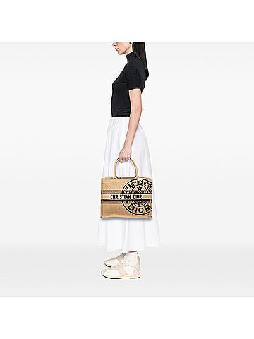 Dior Medium Jute Embroidered Book Tote (view 2)